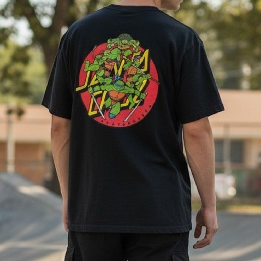 Santa Cruz (T-Shirt) (Small) Black EXCELLENT Nickelodeon TMNT Turtle Shell Logo